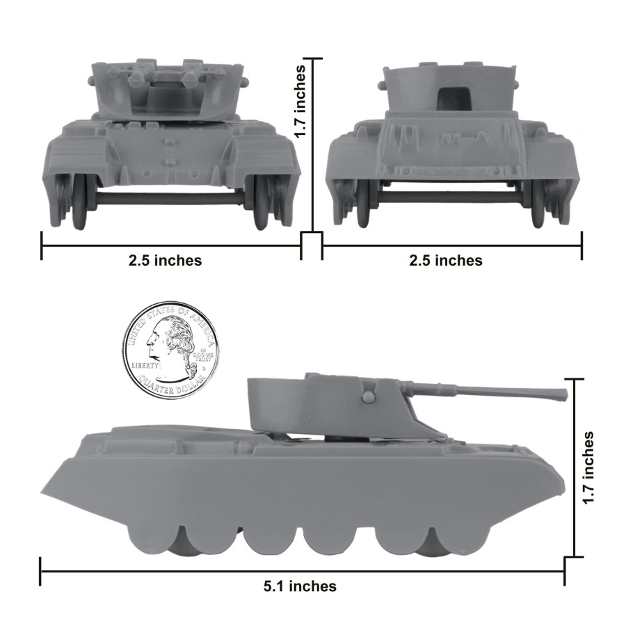 Era BMC Toys | Bmc Classic Payton Anti-Aircraft Tanks-4Pc Gray Plastic Army Men Vehicles