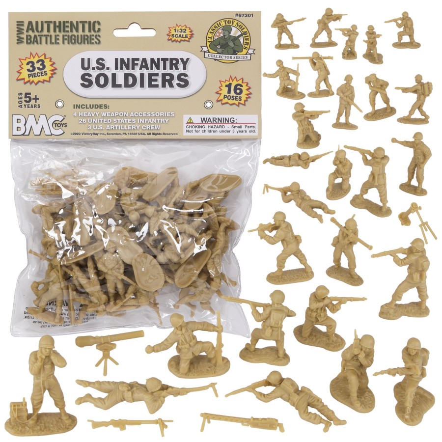 Era BMC Toys | Bmc Cts Ww2 Us Infantry Plastic Army Men-33Pc Tan 1:32 Soldier Figures