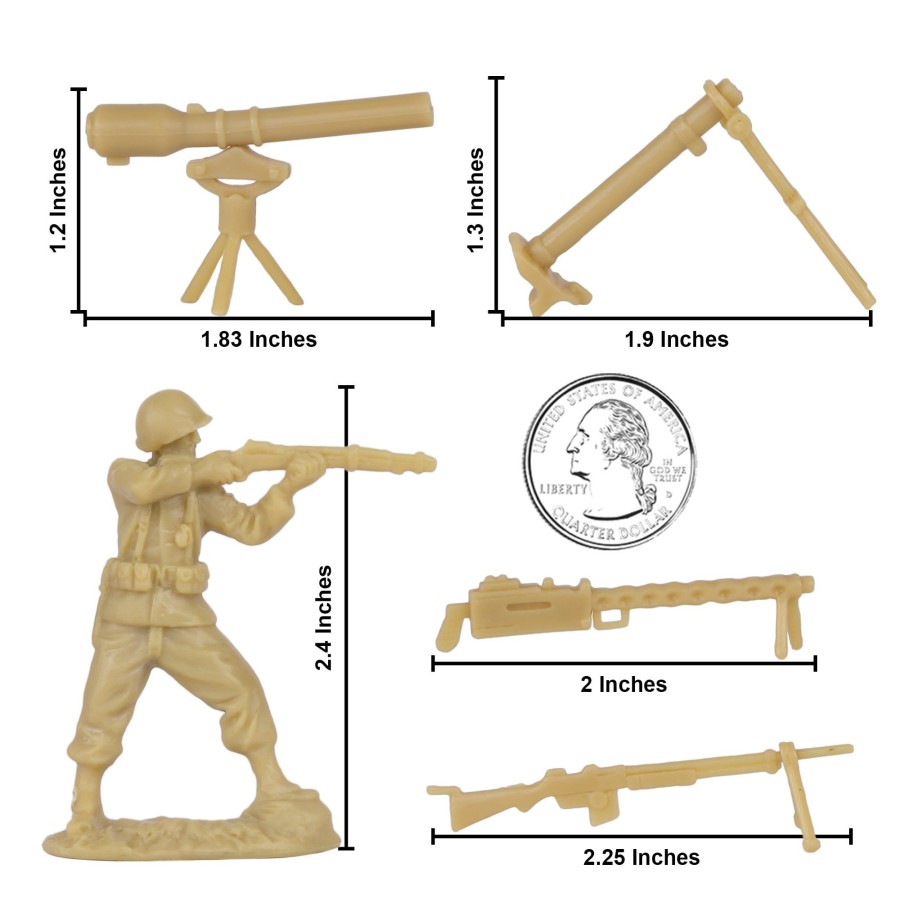 Era BMC Toys | Bmc Cts Ww2 Us Infantry Plastic Army Men-33Pc Tan 1:32 Soldier Figures