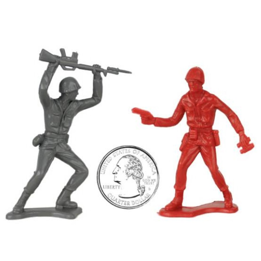 Era Tim Mee | Timmee Plastic Army Men: Gray Vs Red 100Pc Soldier Figures-Made In Usa