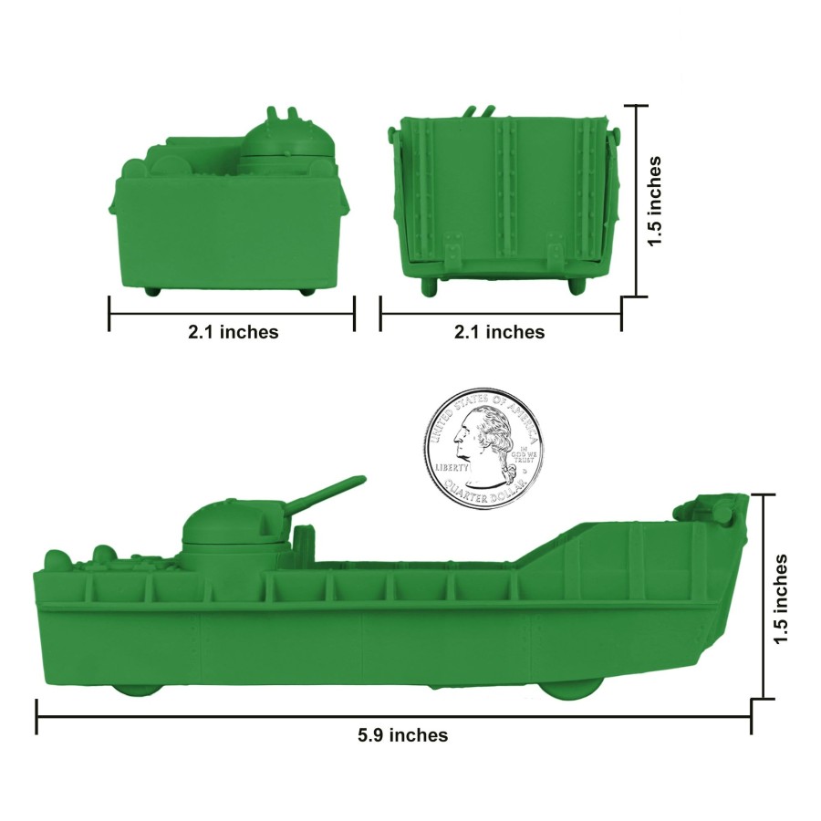 Era BMC Toys | Bmc Classic Marx Landing Craft-4Pc Green Plastic Army Men Boat Vehicles