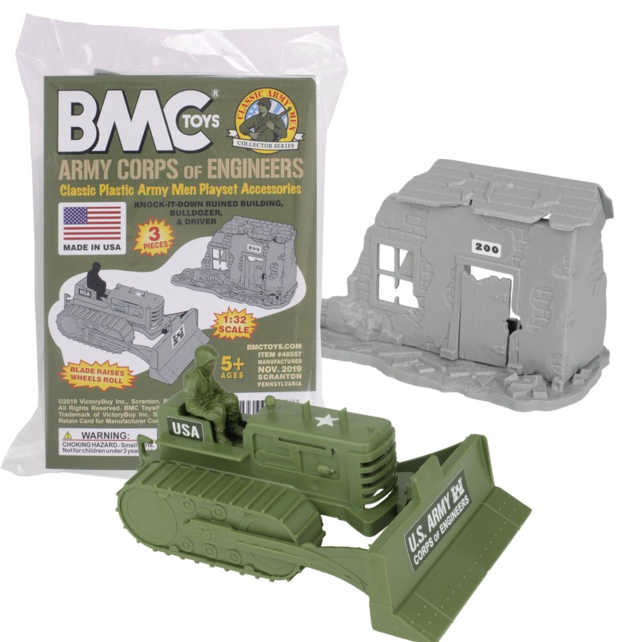 Era BMC Toys | Bmc Classic Army Corps Of Engineers Bulldozer Building Plastic Army Men Playset