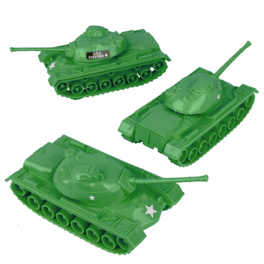 Era Tim Mee | Timmee Toy Tanks For Plastic Army Men-Green Ww2 3Pc-Made In Usa