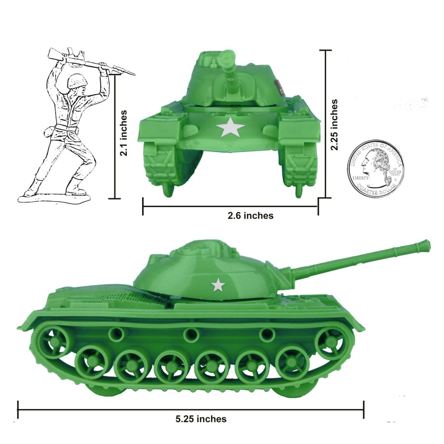 Era Tim Mee | Timmee Toy Tanks For Plastic Army Men-Green Ww2 3Pc-Made In Usa