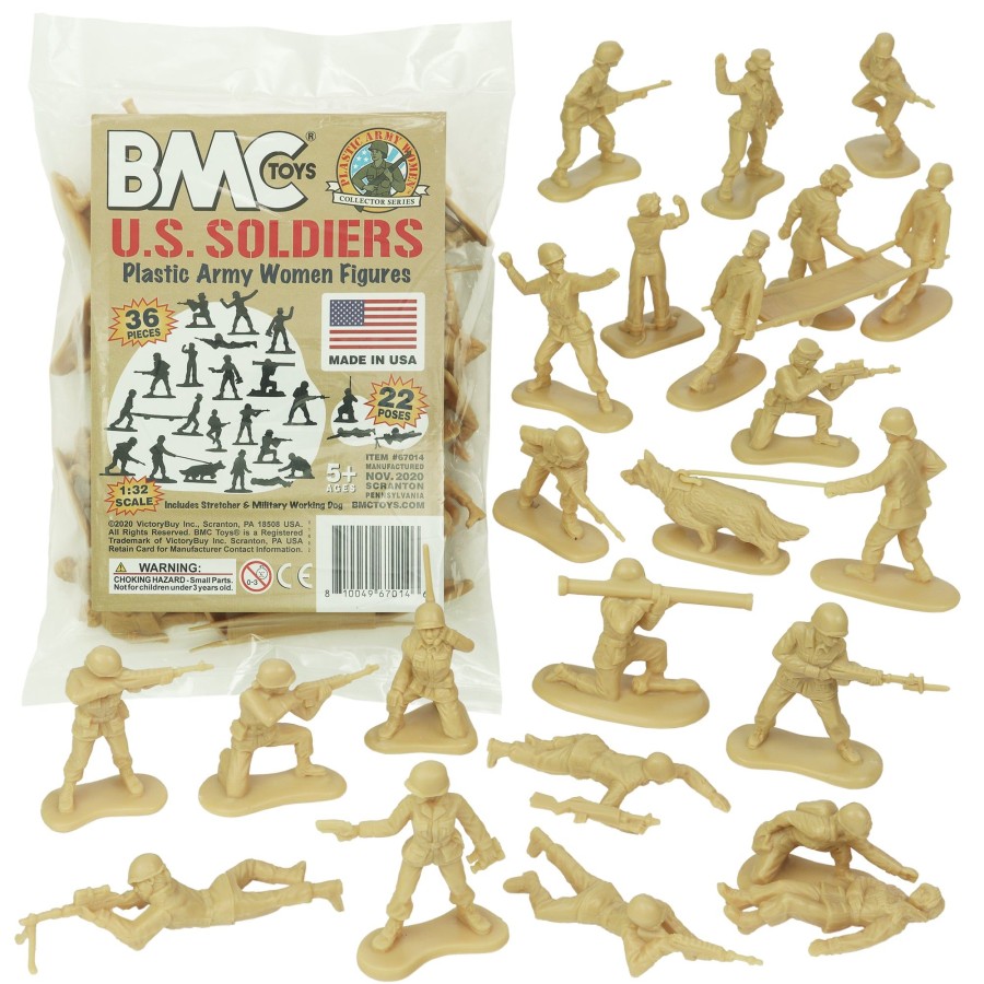 Era BMC Toys | Bmc Plastic Army Women-Tan 36Pc Female Soldier Figures-Made In Usa