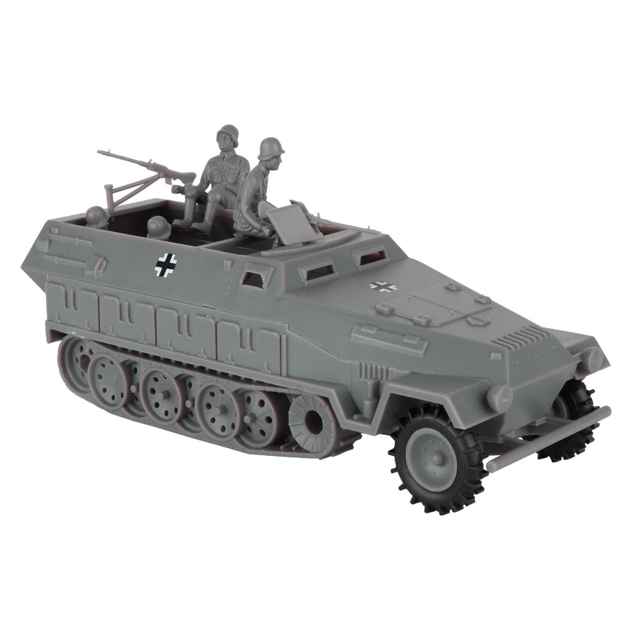 Era BMC Toys | Bmc Cts Ww2 German Hanomag Halftrack-5Pc Gray Plastic Army Men Armored Vehicle