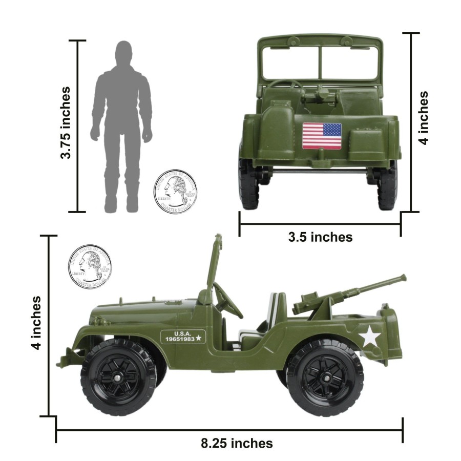 Era Tim Mee | Timmee Recon Patrol M38 Military 4X4-Olive Green Action Figure Size-Usa Made