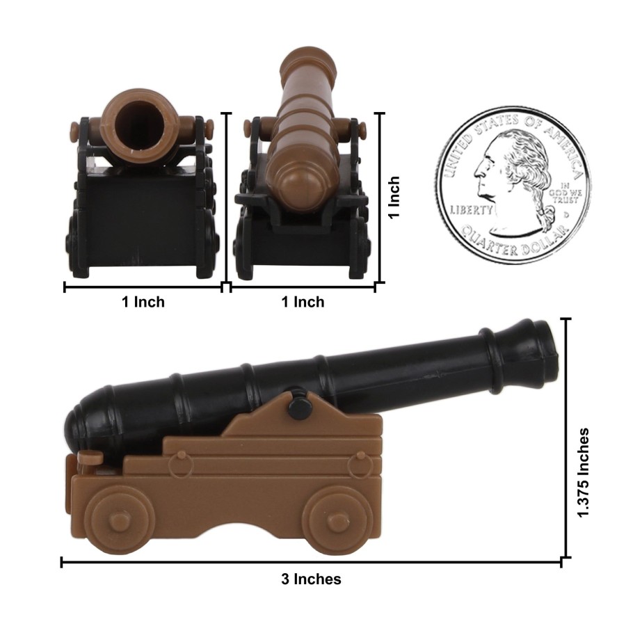 Era BMC Toys | Bmc Cts Naval Cannon Artillery-6Pc Black & Bronze Plastic Army Men Accessories