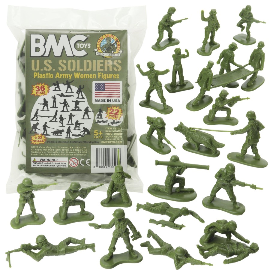 Era BMC Toys | Bmc Plastic Army Women-Od Green 36Pc Female Soldier Figures-Made In Usa