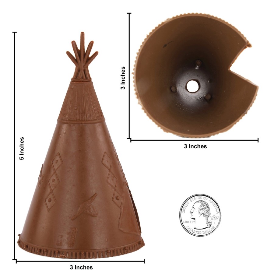 Era BMC Toys | Bmc Classic Plains Indian Teepees-Brown 3Pc Western Plastic Playset Accessories