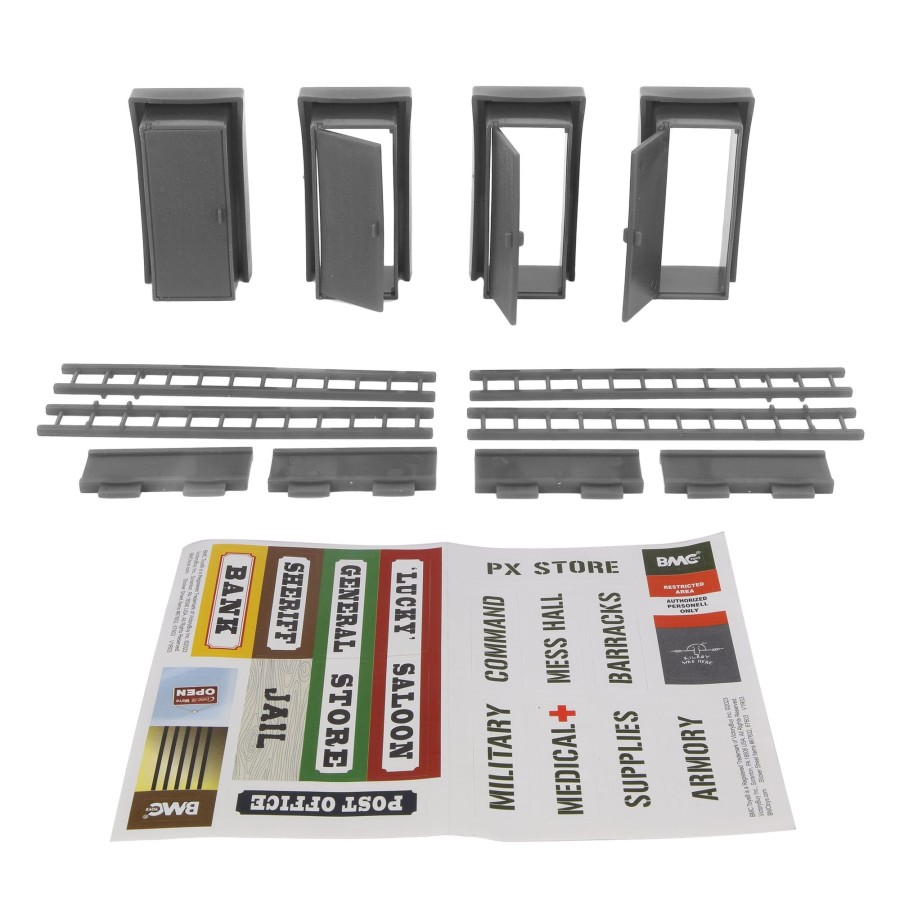 Era BMC Toys | Bmc Ww2 Bunker Doors-Gray Plastic Army Men Blockhouse Building Accessories