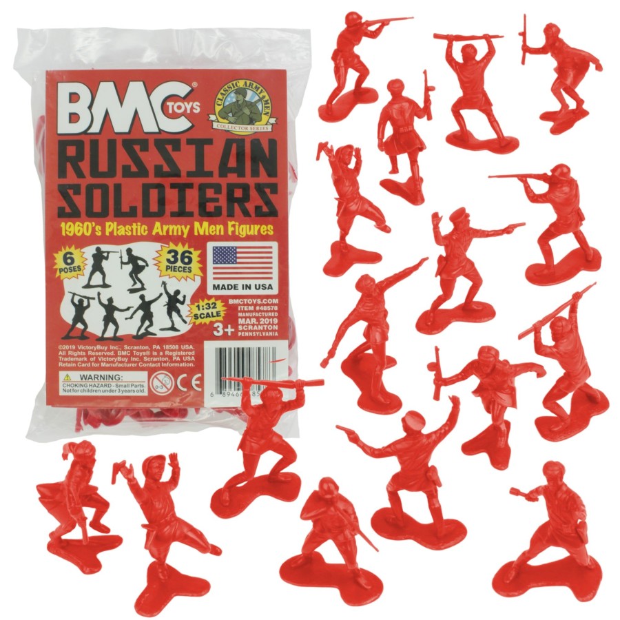 Era BMC Toys | Bmc Classic Marx Russian Plastic Army Men-Red 36Pc Ww2 Soldier Figures Us Made