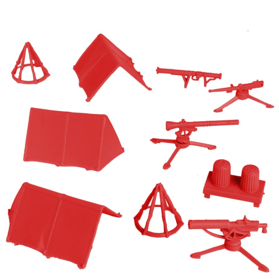 Era BMC Toys | Bmc Classic Plastic Army Men Camp Equipment-Rec 10Pc Tents And Guns-Us Made