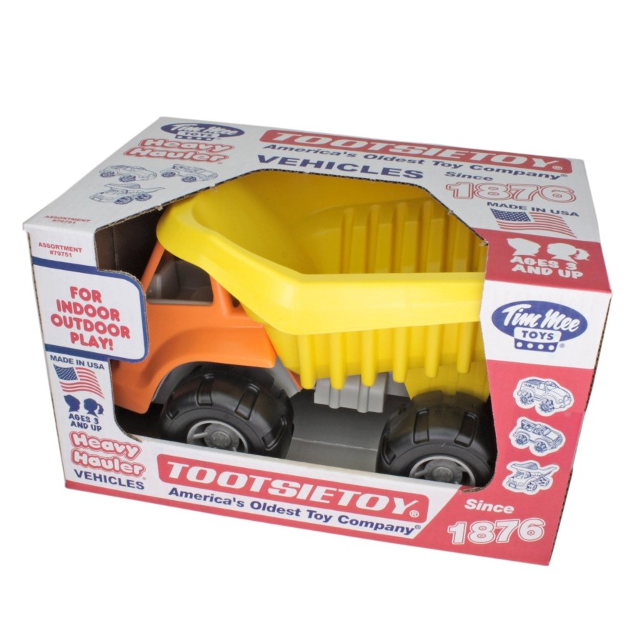 Product Line Tim Mee | Timmee Big Plastic Dump Truck Orange Cab & Yellow Dump 15In-Usa Made