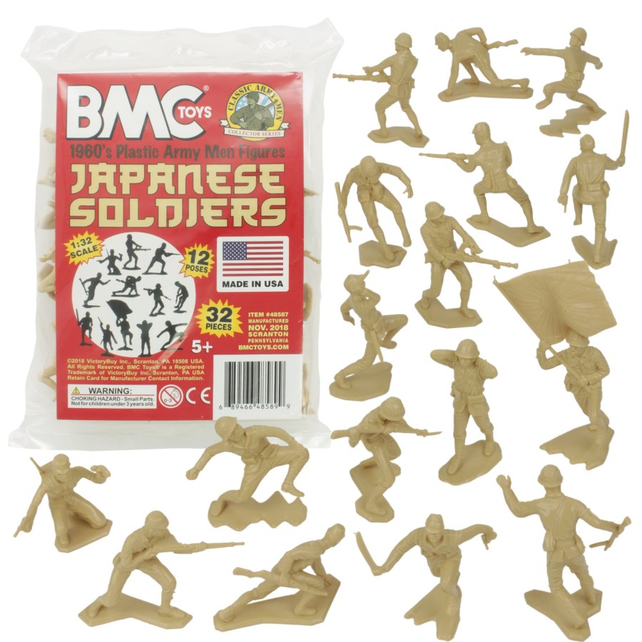 Era BMC Toys | Bmc Classic Marx Japanese Plastic Army Men-32Pc Ww2 Soldier Figures-Usa Made