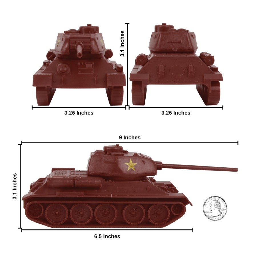 Era BMC Toys | Bmc Cts Ww2 Soviet T-34 Tank-Rust-Brown 1:40 Russian T34 Plastic Army Vehicle