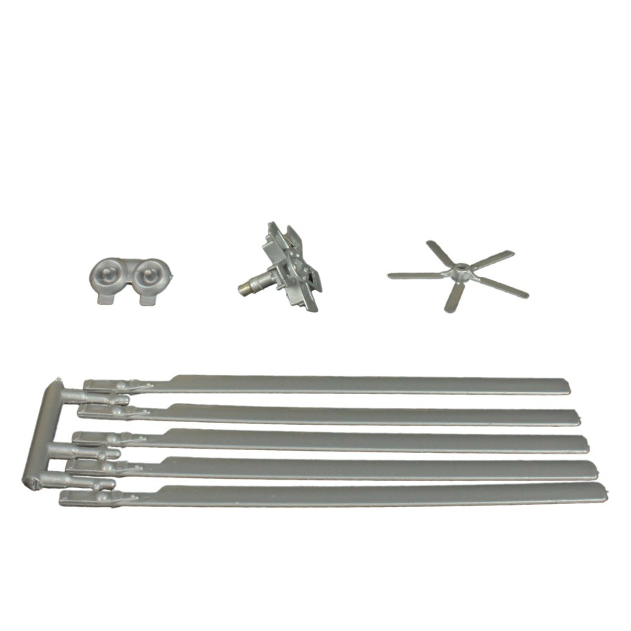 Era Tim Mee | Timmee Plastic Army Men Rescue Helicopter Silver-Gray Replacement Parts Us Made