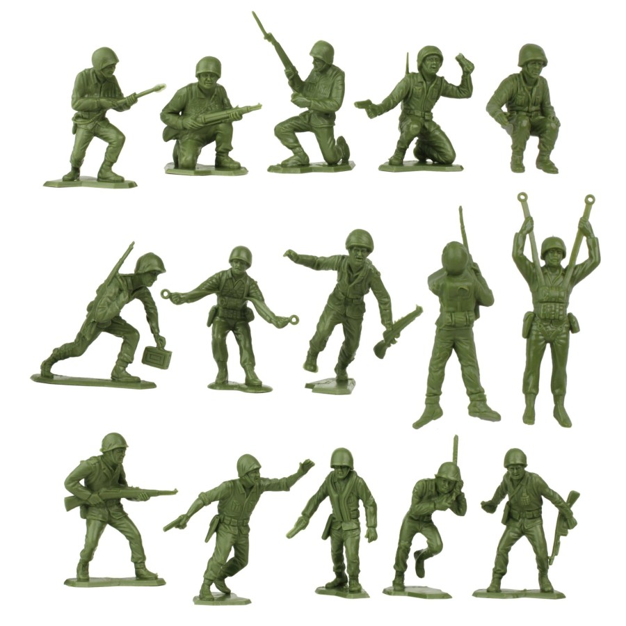 Era BMC Toys | Bmc Marx Plastic Army Men Us Soldiers-Green Vs Tan 38Pc Ww2 Figures-Usa Made