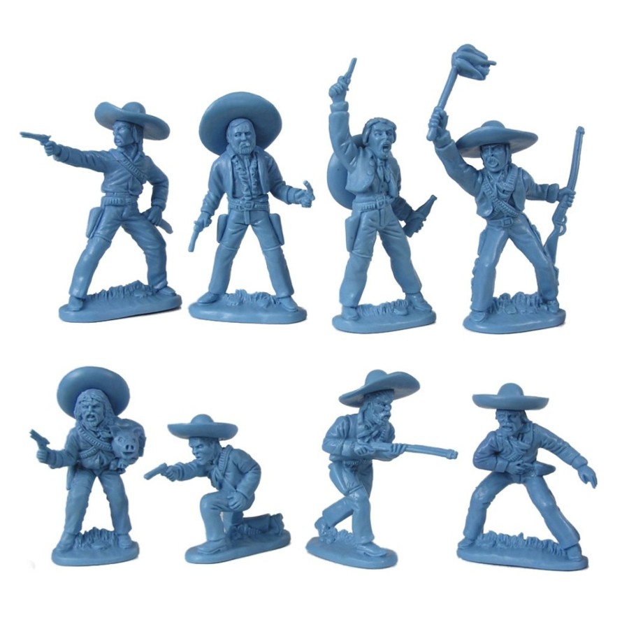 Era The Weston Toy Co. | Weston Old West Mexican Banditos: 16 Blue 1:30 Plastic Soldier Figures