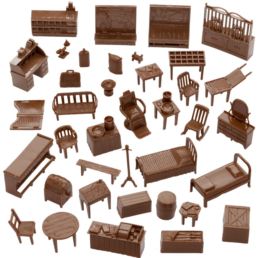 Era BMC Toys | Bmc Classic Marx Western Town Furniture 42Pc Plastic Cowboys Playset Accessories