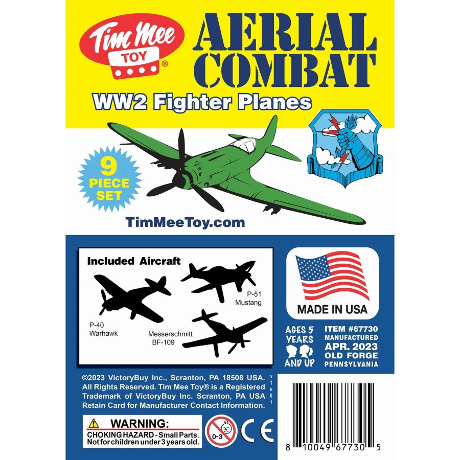 Era Tim Mee | Timmee Ww2 Fighter Ace Planes-Green 9Pc Plastic Army Men Airplanes Usa Made