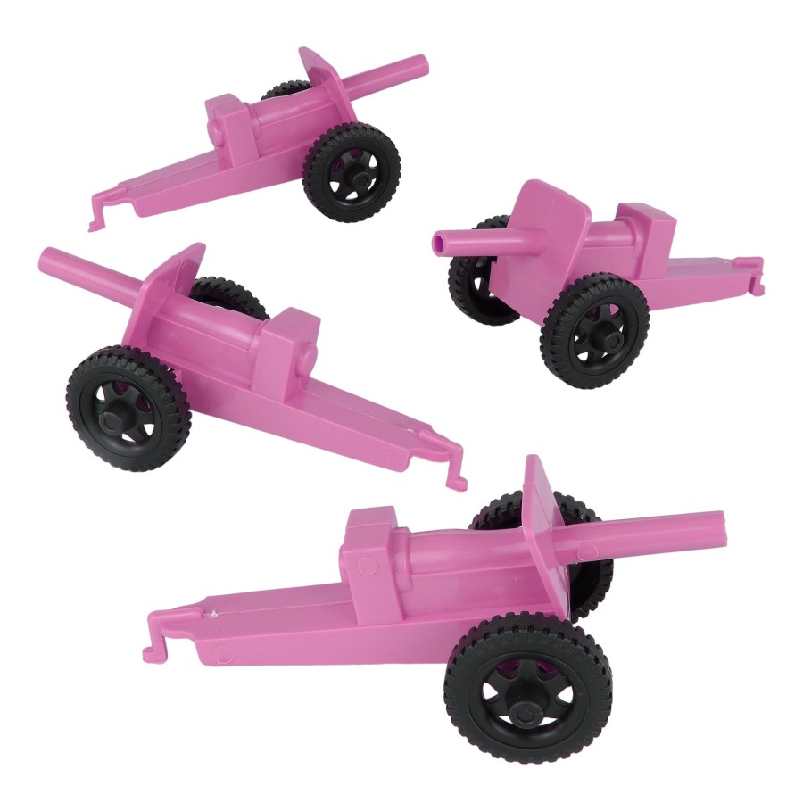 Era Tim Mee | Timmee M3 Artillery-Pink 4Pc Plastic Army Men Cannon Playset-Made In Usa