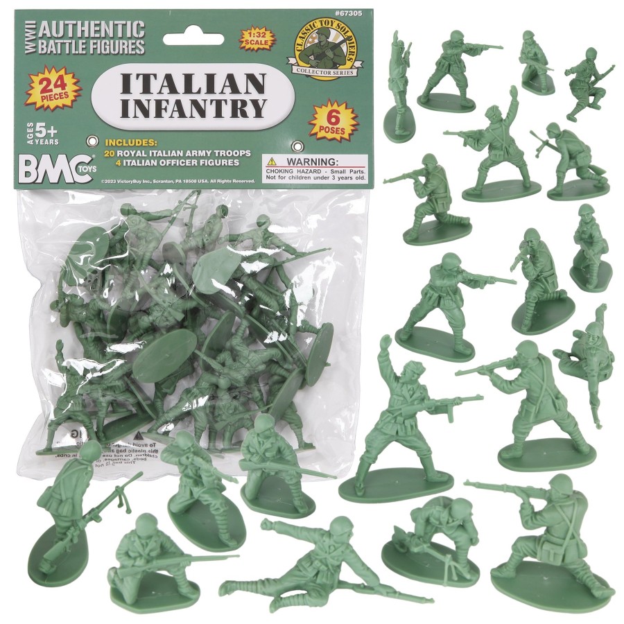 Era BMC Toys | Bmc Cts Ww2 Italian Plastic Army Men-24Pc Gray-Green Italy Soldier Figures