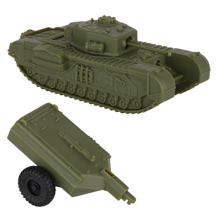 Era BMC Toys | Bmc Cts Ww2 British Churchill Crocodile Tank-Od Green 1:38 Plastic Army Vehicle