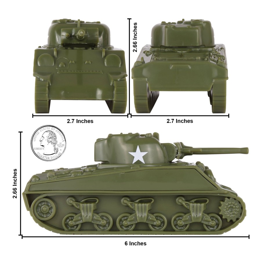 Era BMC Toys | Bmc Cts Ww2 Sherman M4 Tanks-Od Green 2Pc 1:38 Plastic Army Men Vehicles