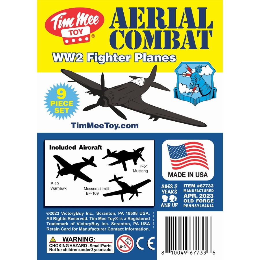 Era Tim Mee | Timmee Ww2 Fighter Ace Planes-Black 9Pc Plastic Army Men Airplanes Usa Made